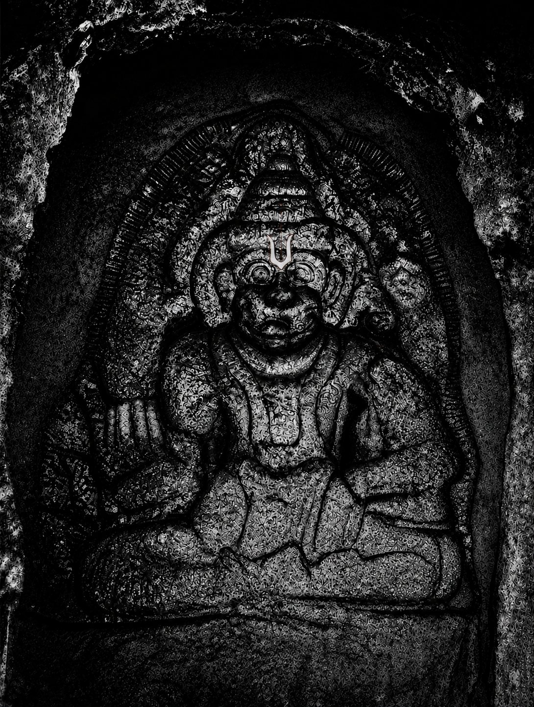 The swayambhu Lakshmi Narasimha vigraha in the hilltop shrine